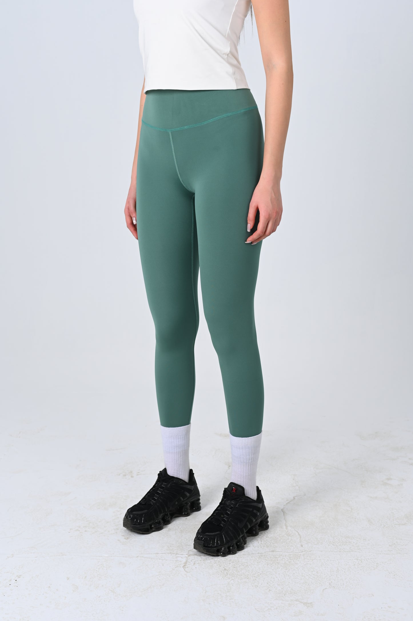 Green Flare Pants + Green Leggings